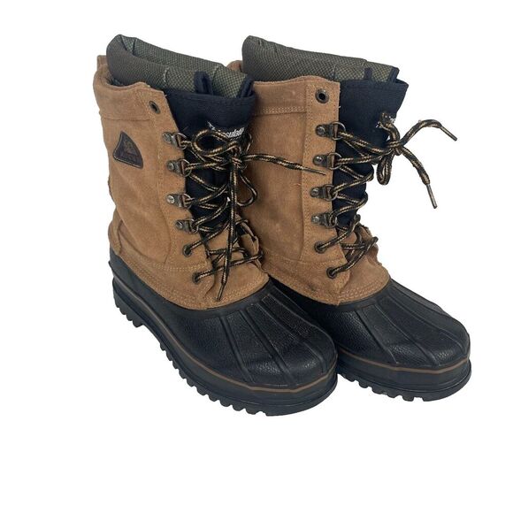 ROCKY 7856 Insulated Brown Leather Rubber Sole Mens Size 8M Pac Boots Thinsulate - Picture 1 of 16